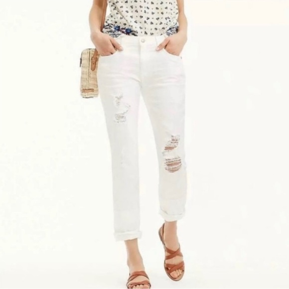 J. Crew Denim - J.Crew Point Sur High rise slim boy White denim jeans